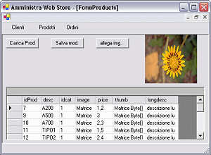 Web Shop amministrazione client winform
